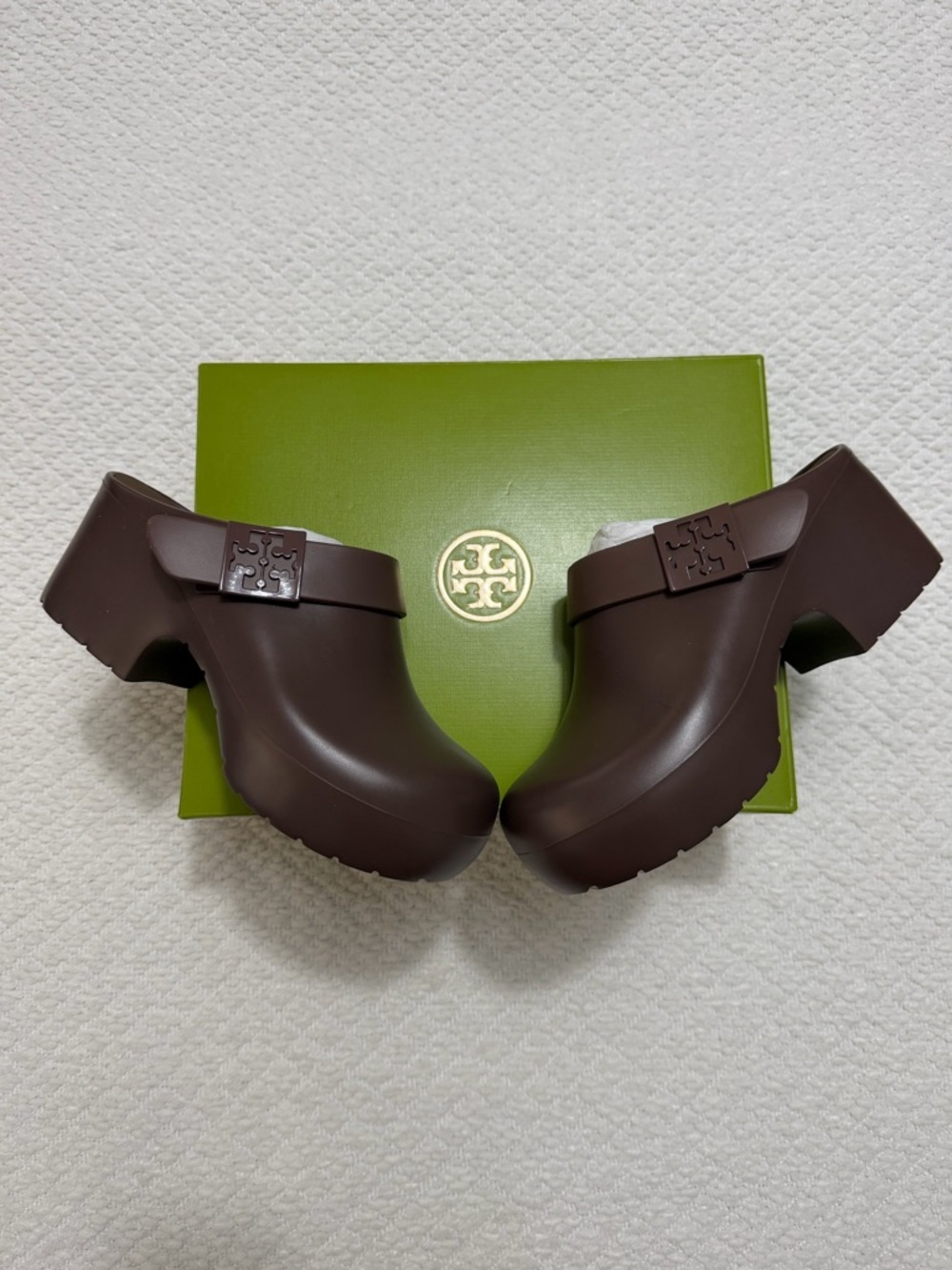 Tory Burch Mellow Platform Heeled Clog Coconut New in Box Women’s Size 7 - Picture 2 of 16